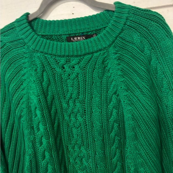 Ralph Lauren Black Label Green Crew Neck Cable Knit Sweater - Picture 6 of 15